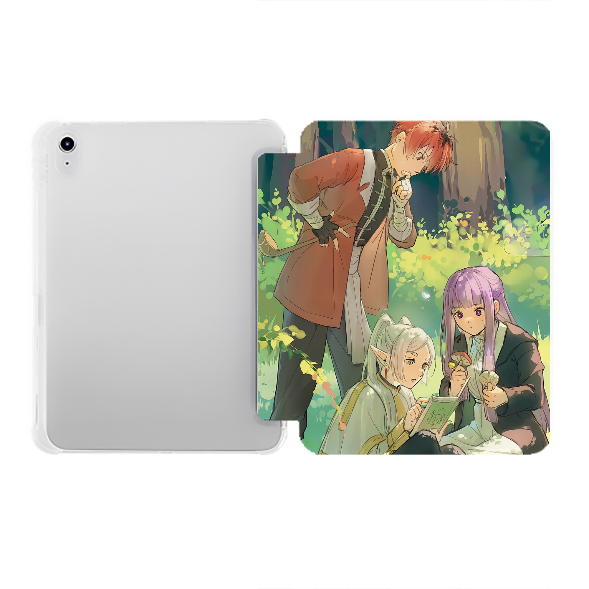 （画像用） 葬送のフリーレン Frieren IPad ケース ペン収納付き 三つ折りスタンド PUレザー×シリコン 対応機種9.5/10.5/10.9インチ